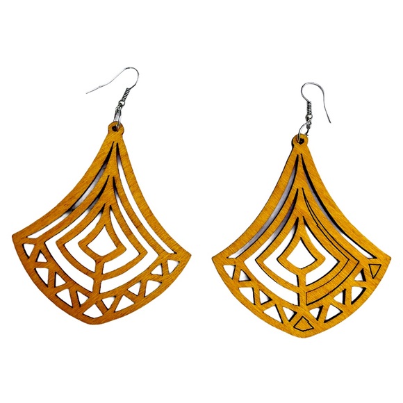 Jewelry - Boho Wooden Dangle Drop Earrings